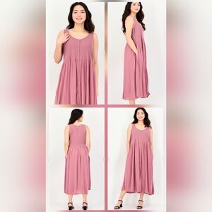 Frye Western Button Up Midi Maxi Dress Size S-M Mauve Color